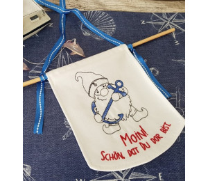 Stickdatei ITH - Seebär Gnom Wimpel "Moin"